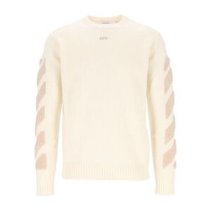 Off-White Men Diagonals Fuzzy Knit Crewneck